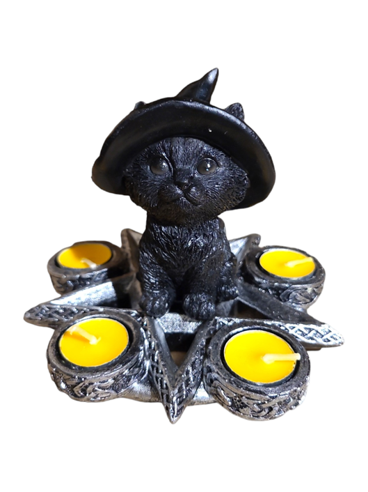 Black Cat Pentagram Candles - 14*14*11cm