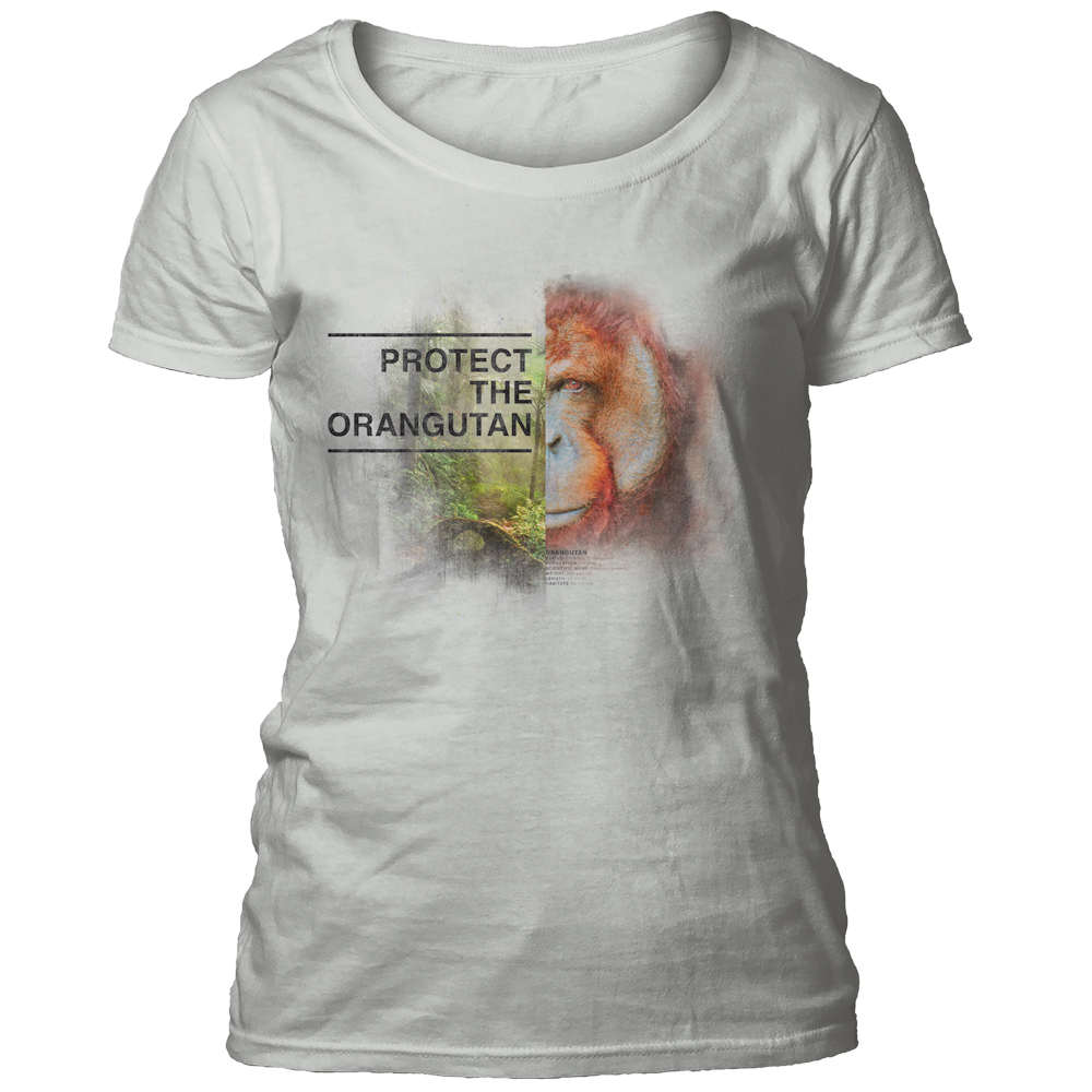 Protect Orangutan Grey Women's Scoop T-shirt