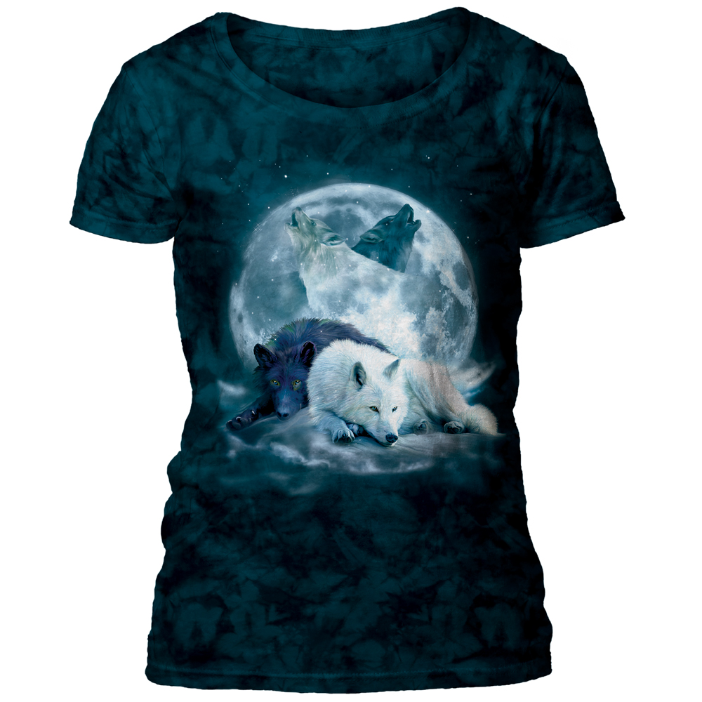 Yin Yang Wolf Mates Women's Scoop T-shirt