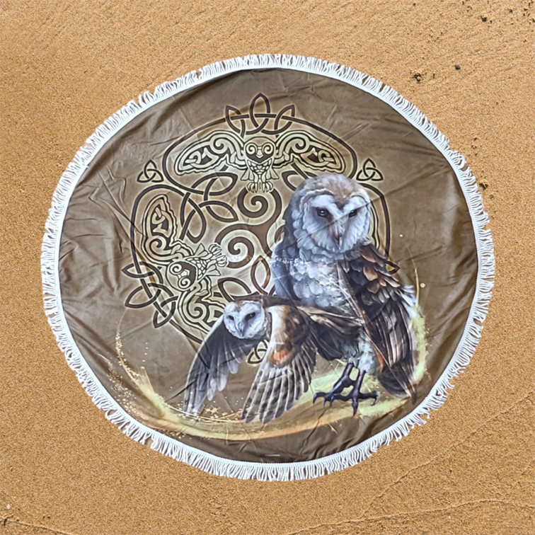Celtic Owl Strandtuch Rund 150cm