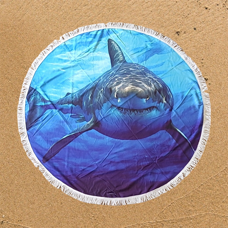 Great White Shark Beach Towel Round 150cm