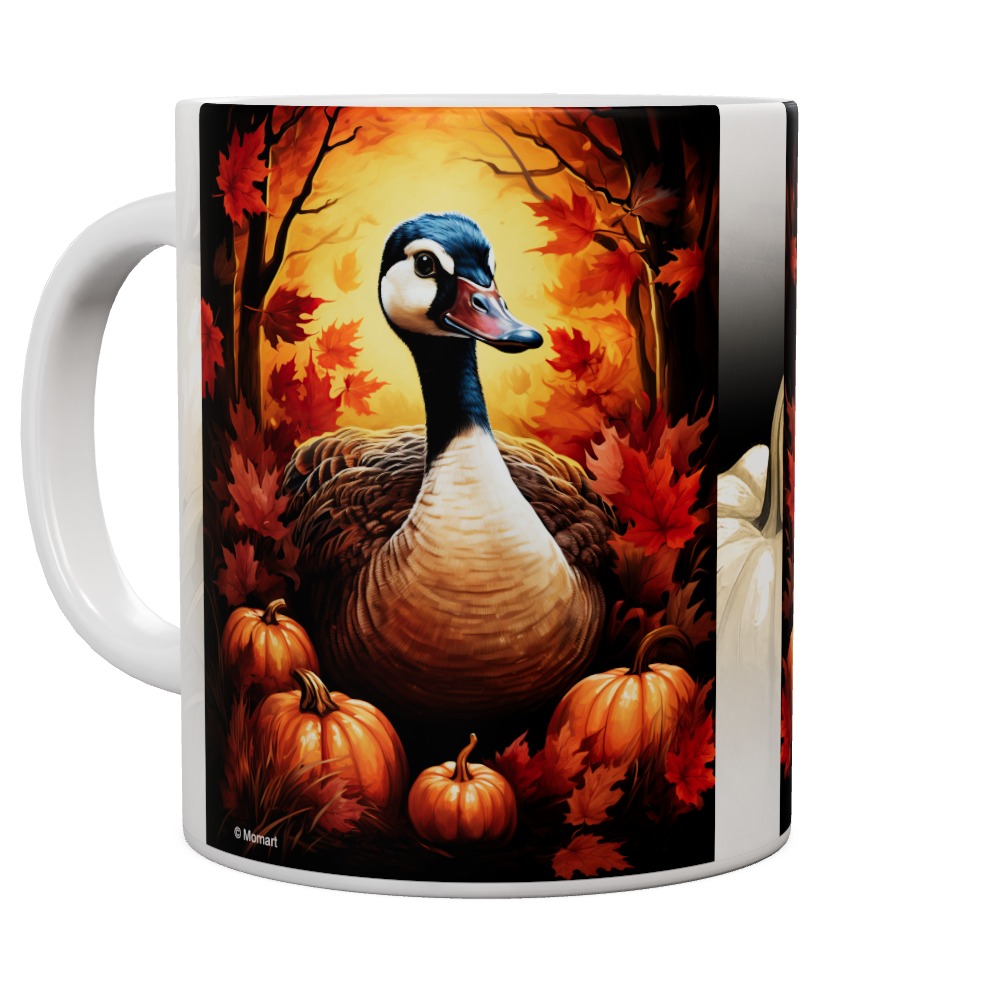 Autumn Pumpkin Goose Mug