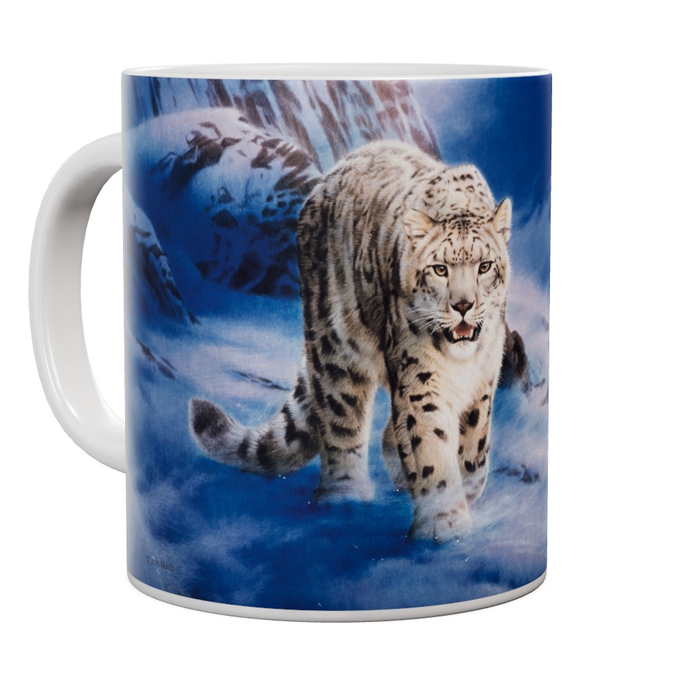 Mug Snow Leopard In Snowstorm