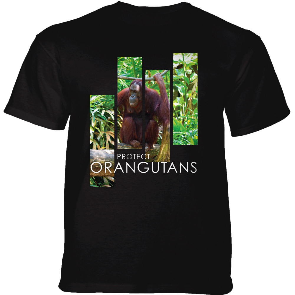 Protect Orangutan Split Portrait Black