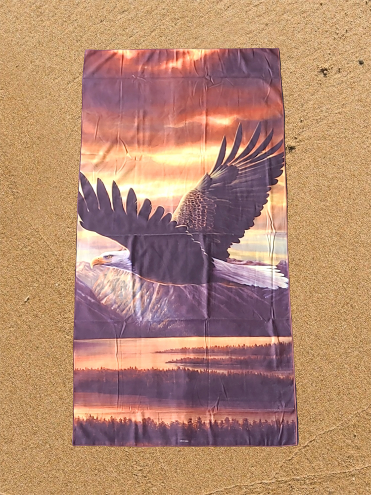 Sacred Vigil - Bald Eagle - Beach Towel 90x180cm