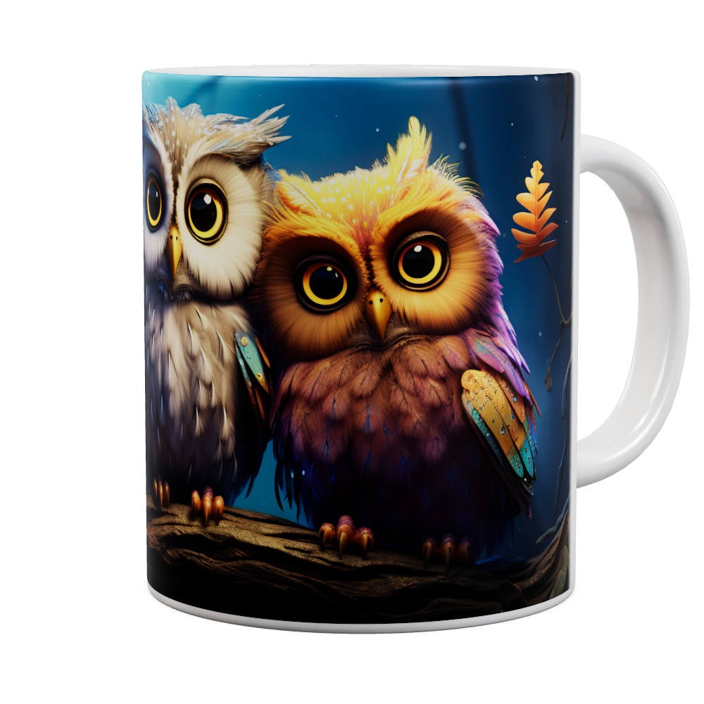 Mug 3 Owls On Branches