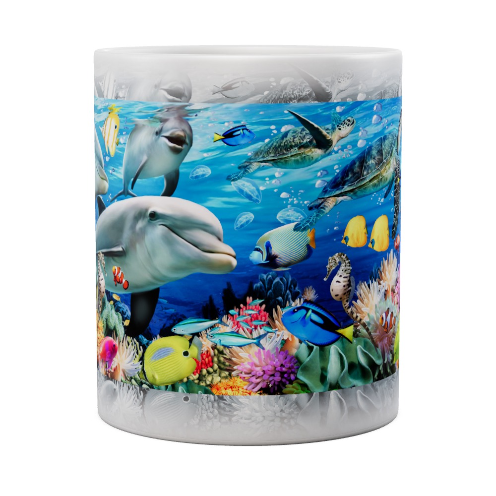Mug Undersea - Dolphin, Turtle, Shark And Fish