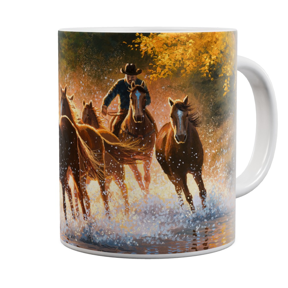 Mug Making Waves - Cowboy And Horses
