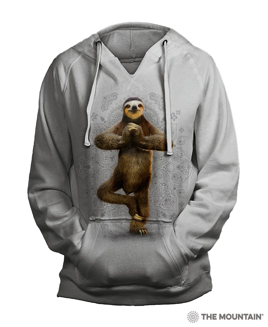Namaste Sloth V-Neck Hoodie