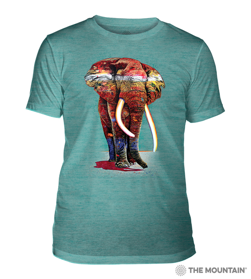Painted Elephant Teal Tri-Blend