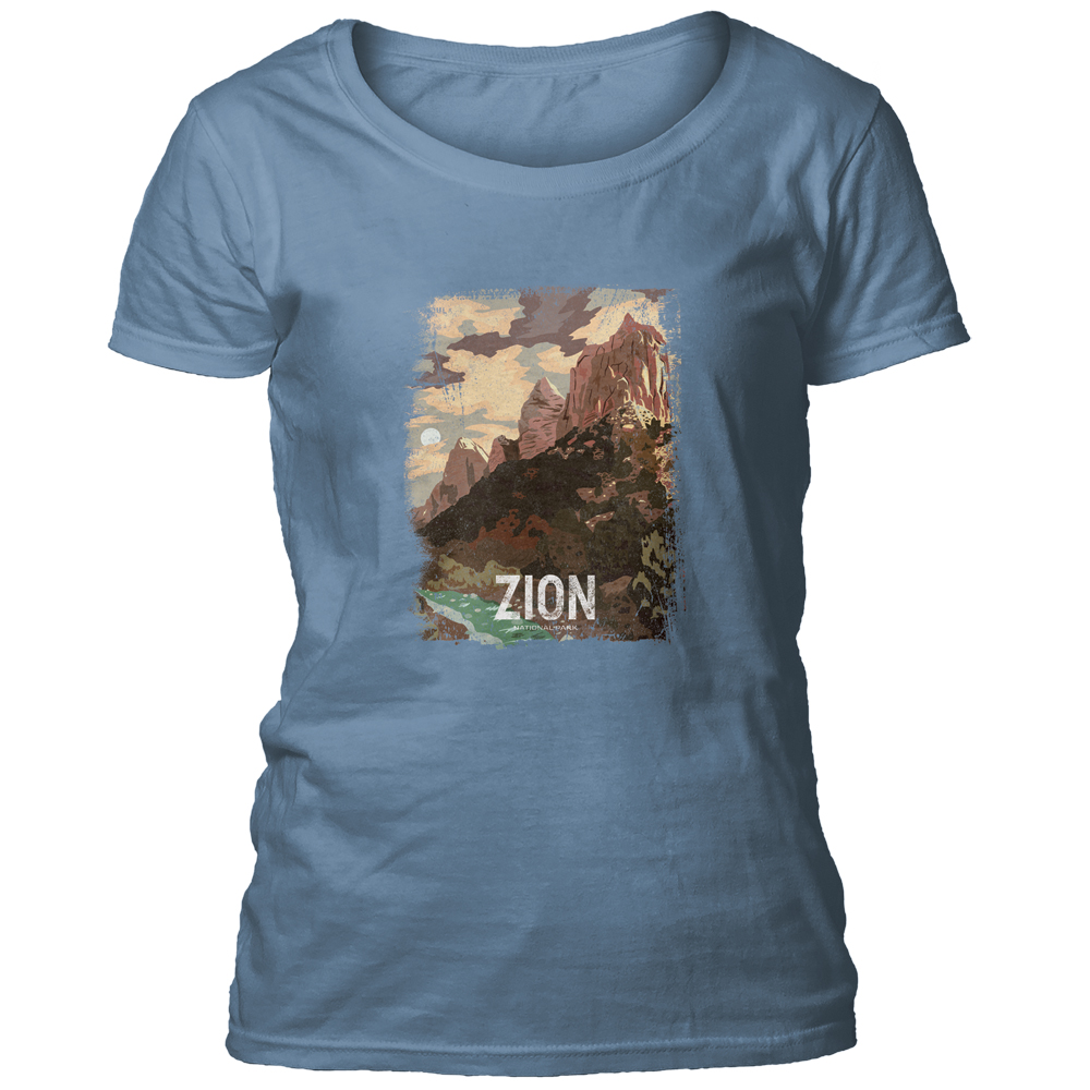 ZION Poster Blue Women's Scoop T-shirt