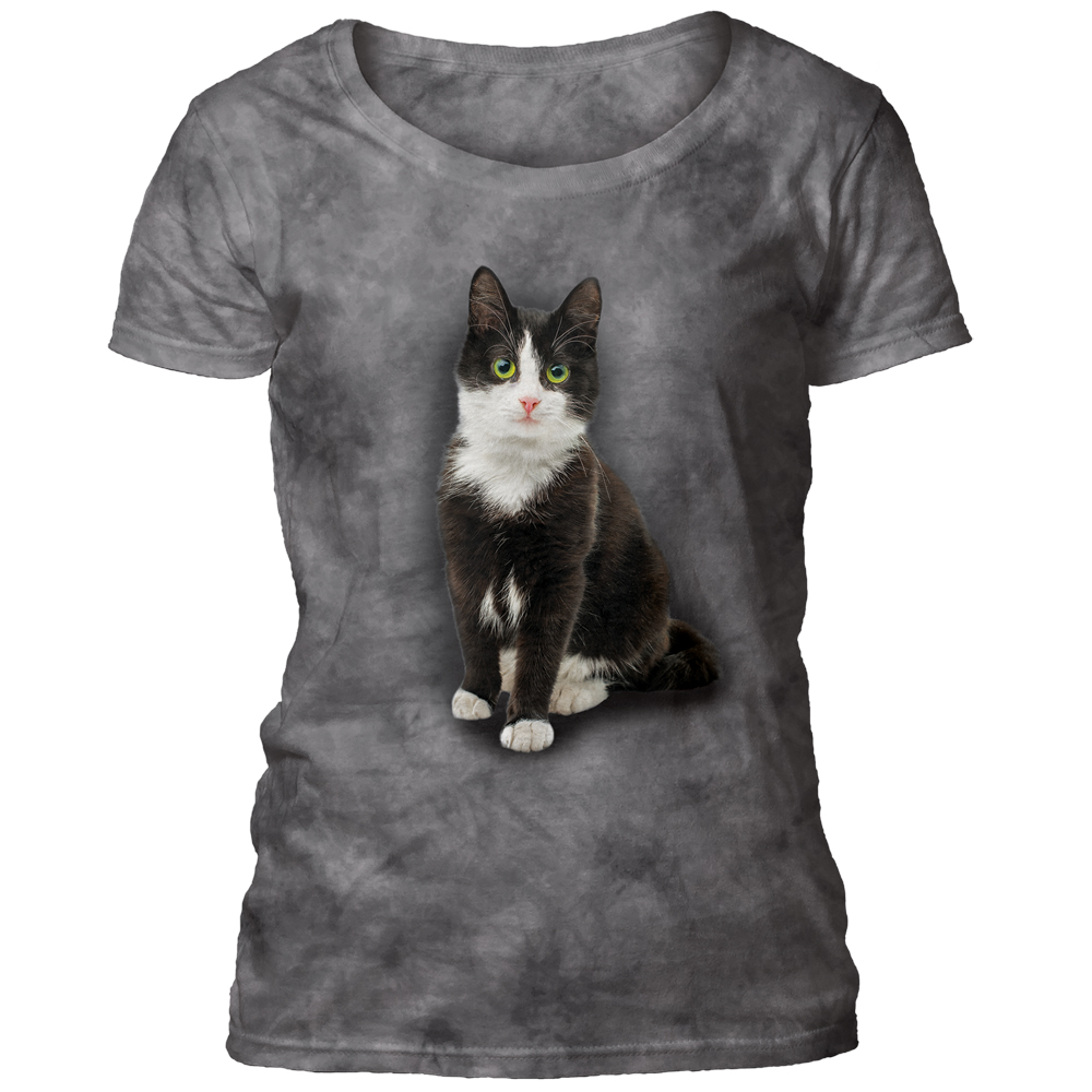 Black & White Cat Women's Scoop T-shirt