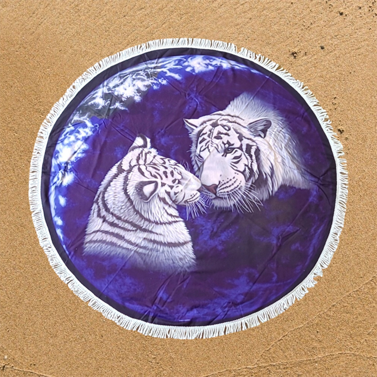 A Kiss For Mother - Tiger Strandlaken Rond 150cm