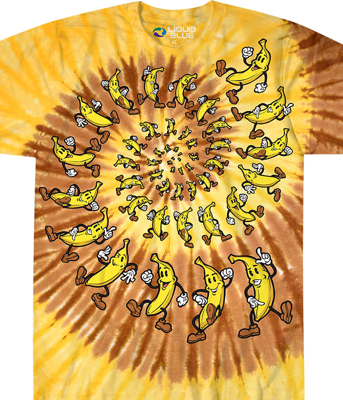 Banana Spiral Food Tie Dye T-shirt