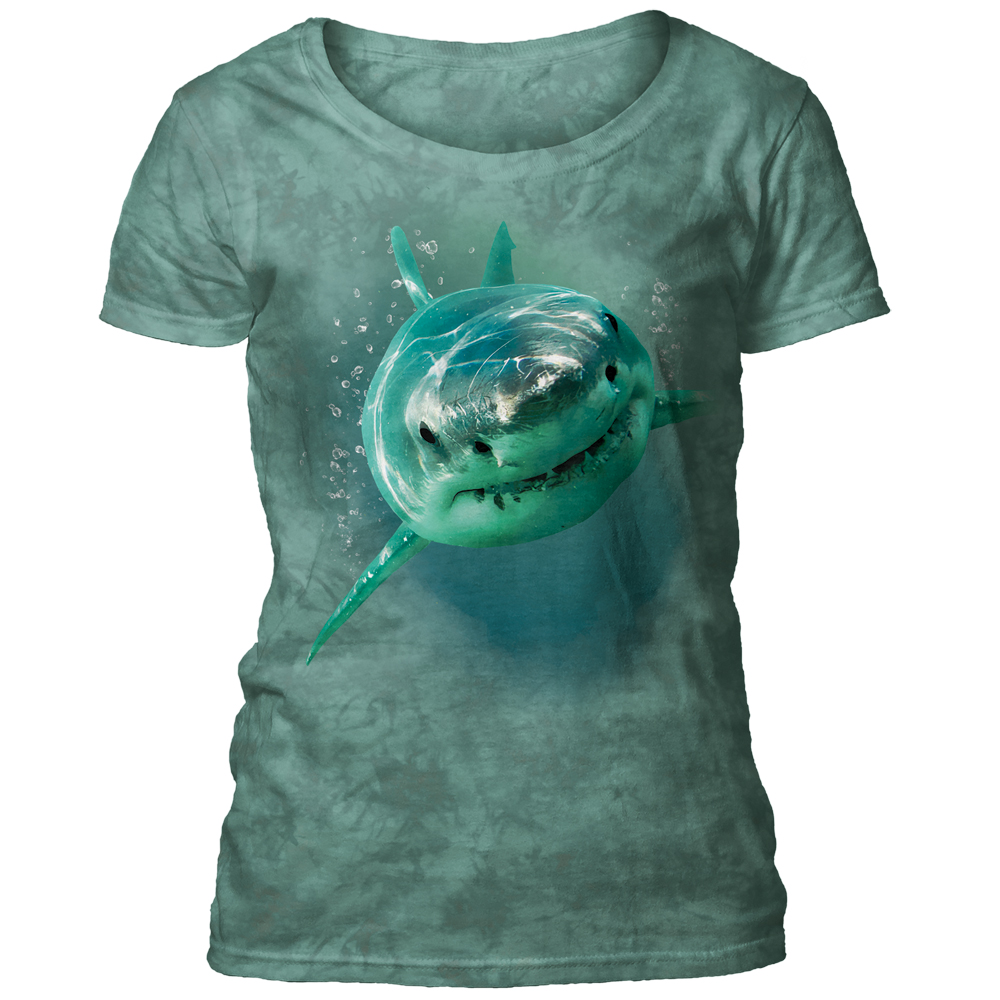 Happy Snuggle Shark Green Scoop T-shirt