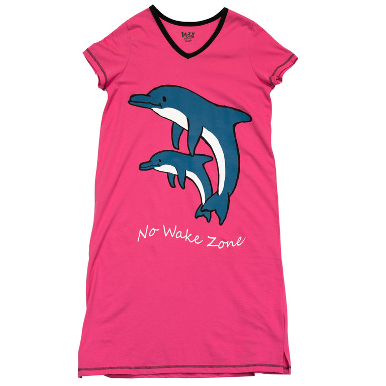 LazyOne Women No Wake Zone Dolphins