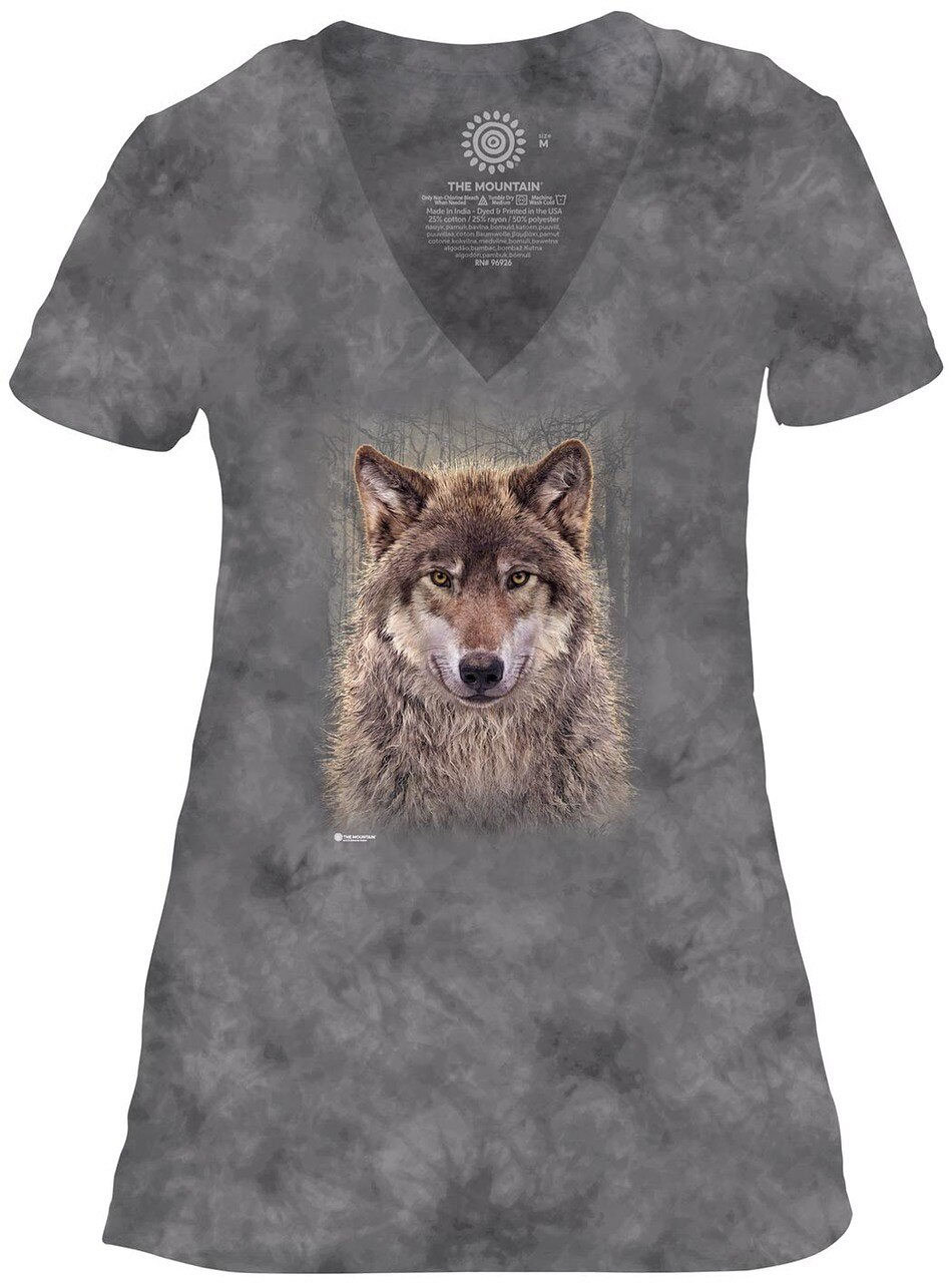 Grey Wolf Forest V-Neck Tri-Blend