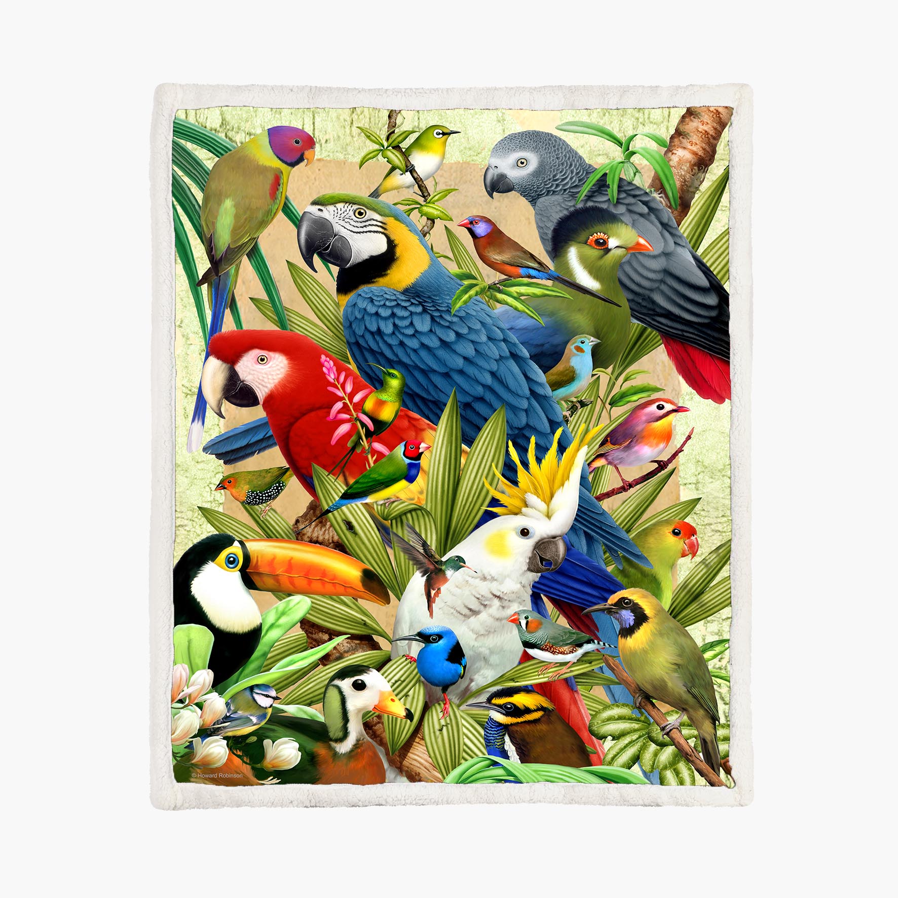 Avian World - Birds - Size M - 130x150cm - Fleece Blanket