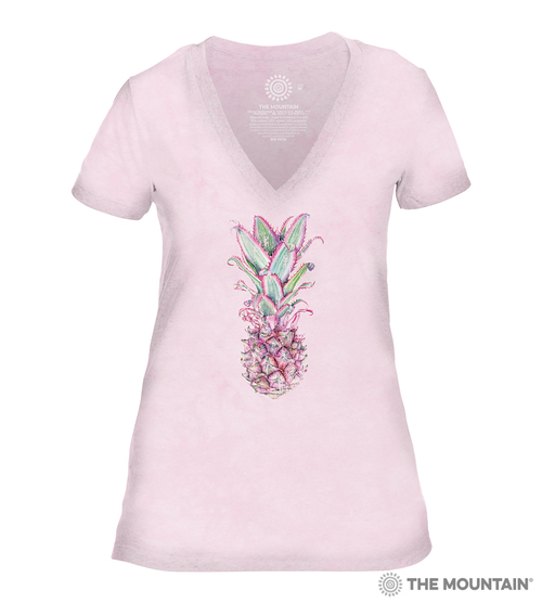 Pineapple Womens V-Neck Tri-Blend - Pink
