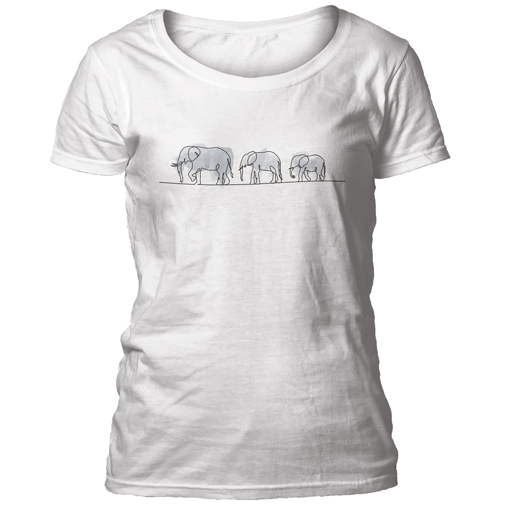 Elephant Collage Sketch Women's Scoop T-shirt