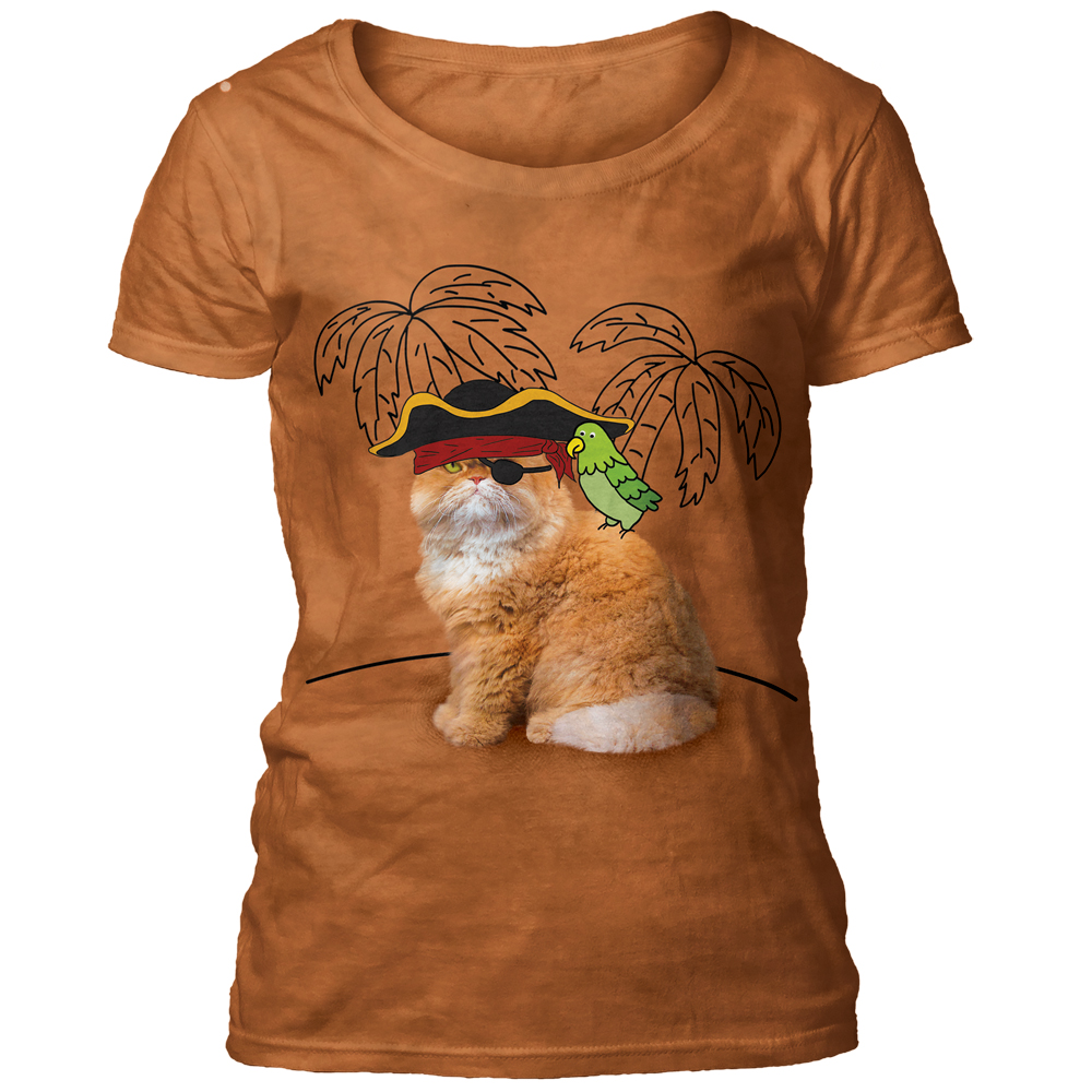 Purr-Rates Life - Cat Scoop-Neck T-shirt
