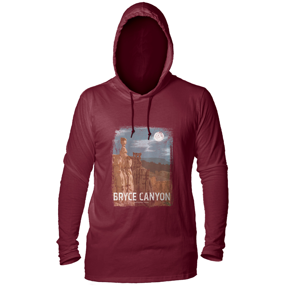 Bryce Canyon Retro Poster Red LW Hoodie