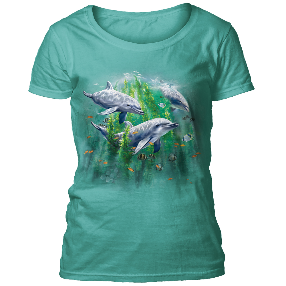 Dolphin Kelp Bed Women's Scoop T-shirt