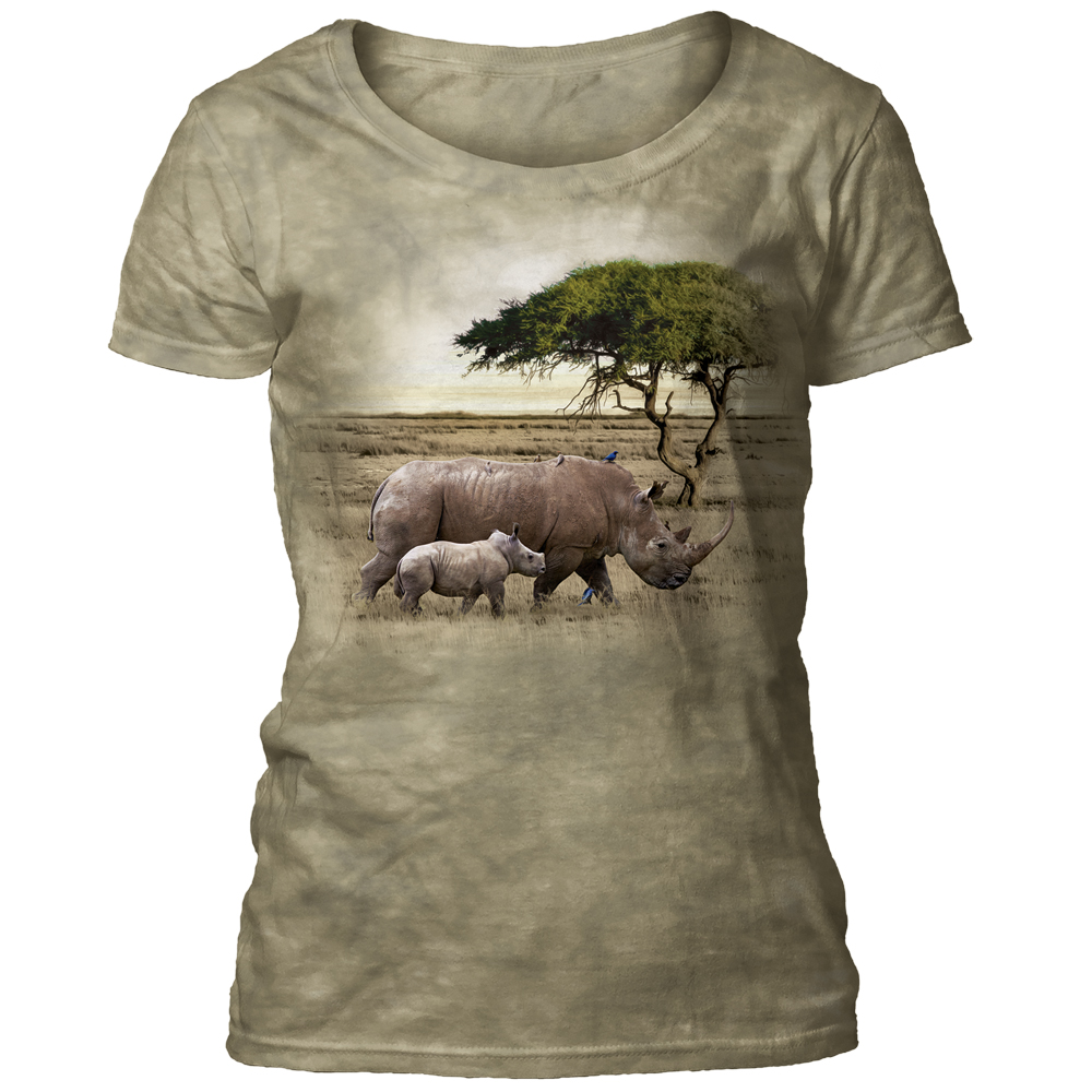 Mama and Baby White Rhino Scoop T-shirt