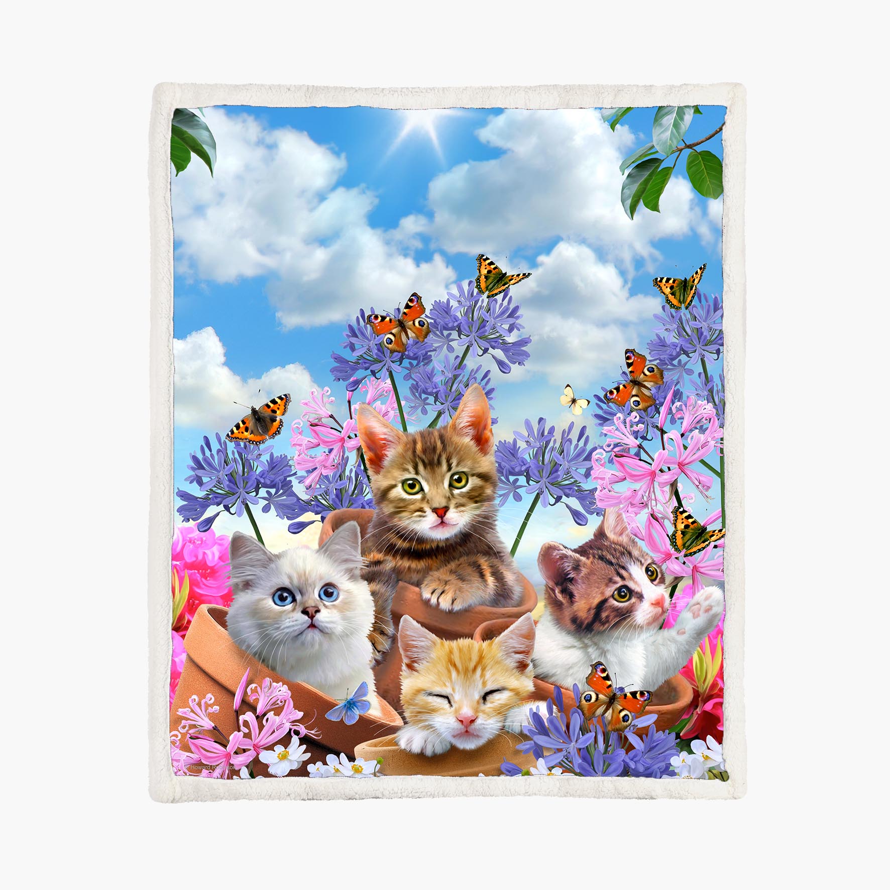 Garden Wonders - Cats - Size L - 150x200cm - Fleece Blanket