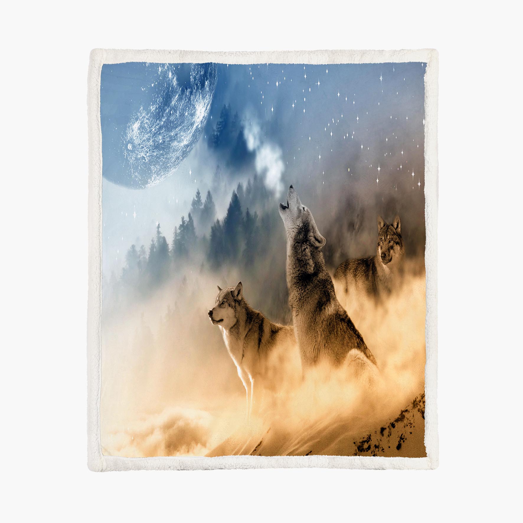 Wolf Pack Howl - Size S - 75x100cm - Fleece Blanket