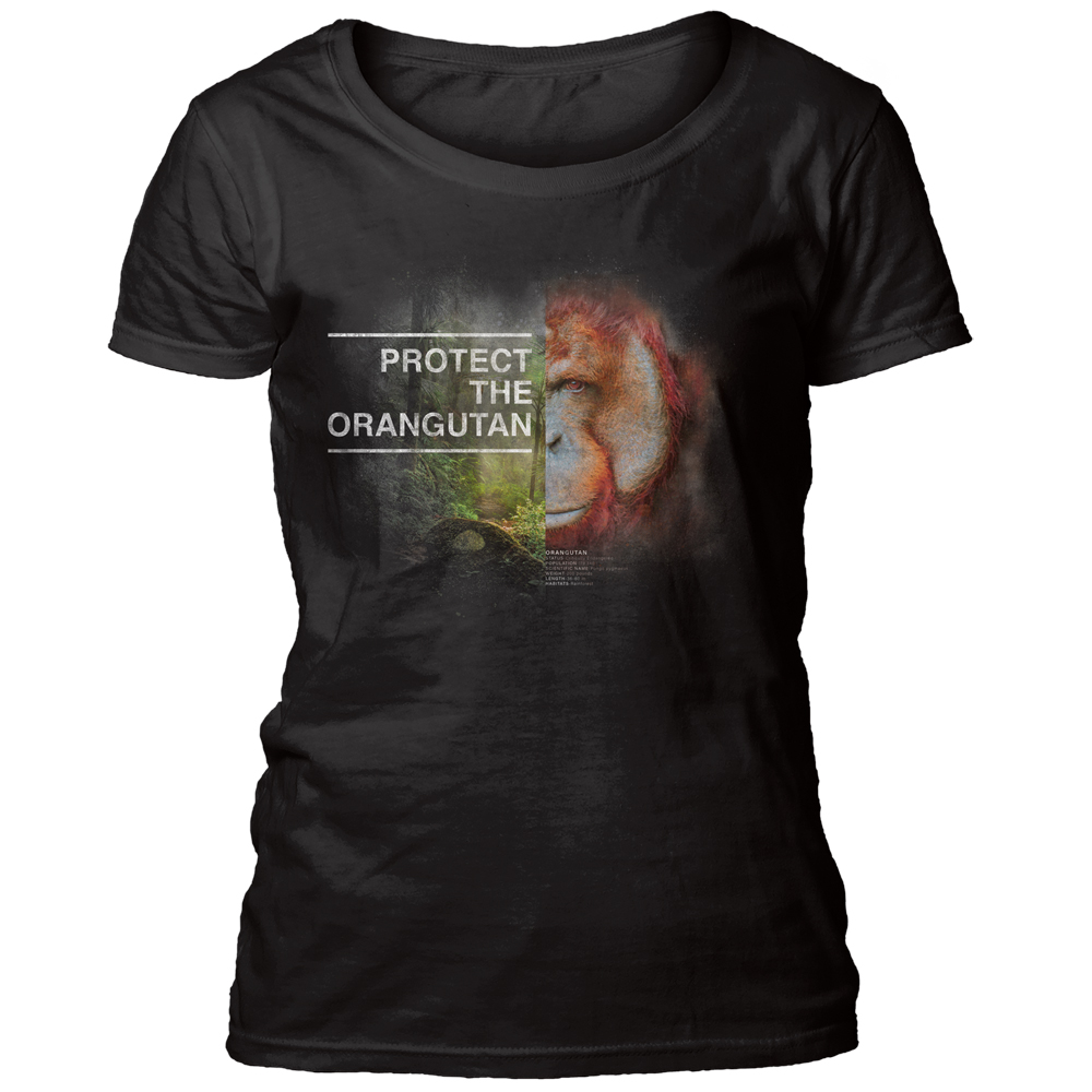 Protect Orangutan Black Women's Scoop T-shirt