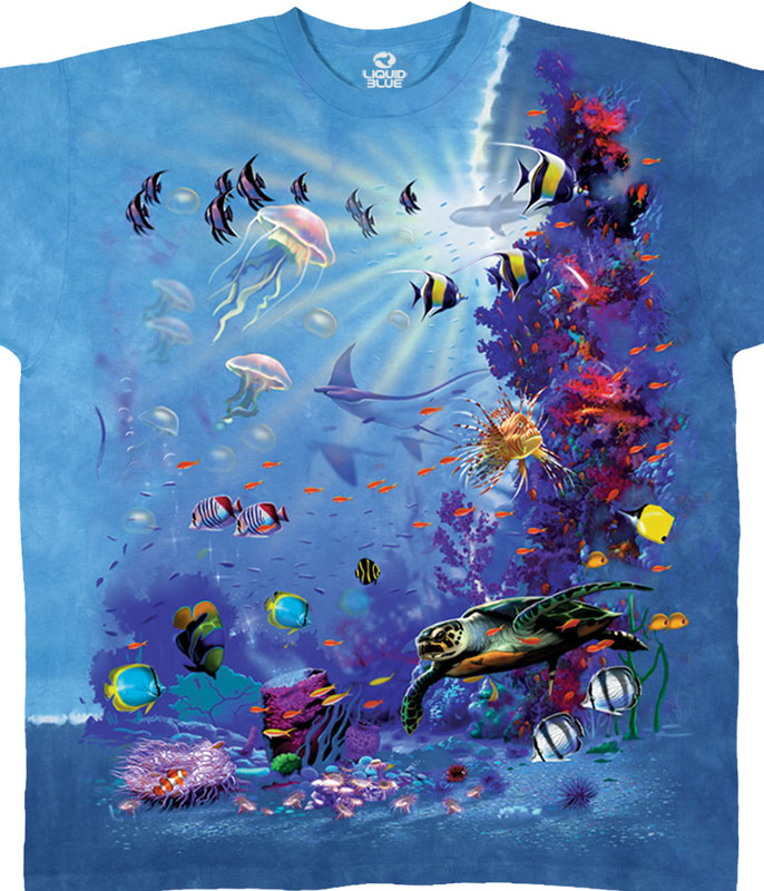 Tropical Reef Aquatic Tie Dye T-shirt