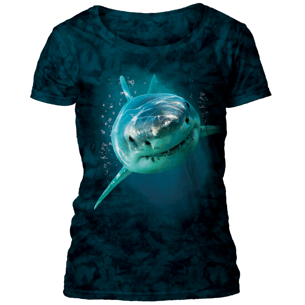 Happy Snuggle Shark Dark Green Scoop T-shirt