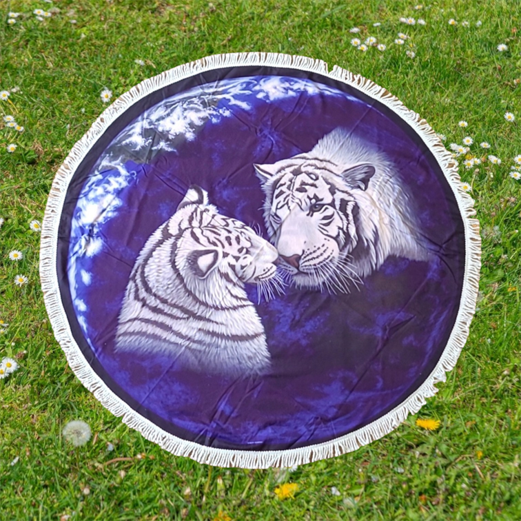 A Kiss For Mother - Tiger Beach Towel Round 150cm