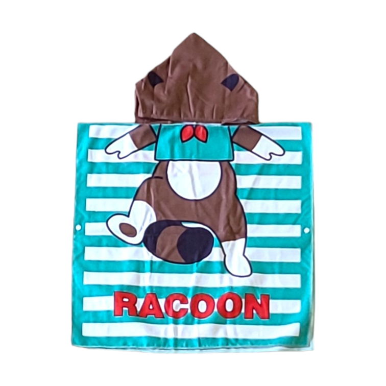 Raccoon Poncho da mare per bambini