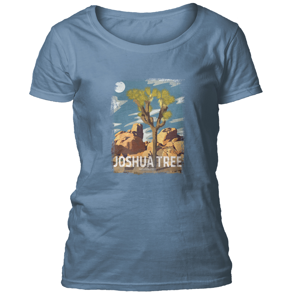 Joshua Tree Poster Blue Women's Scoop T-shirt