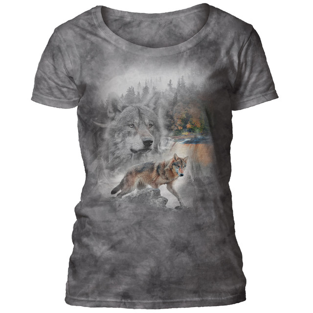Grey Wolf Collage Women's Scoop T-shirt