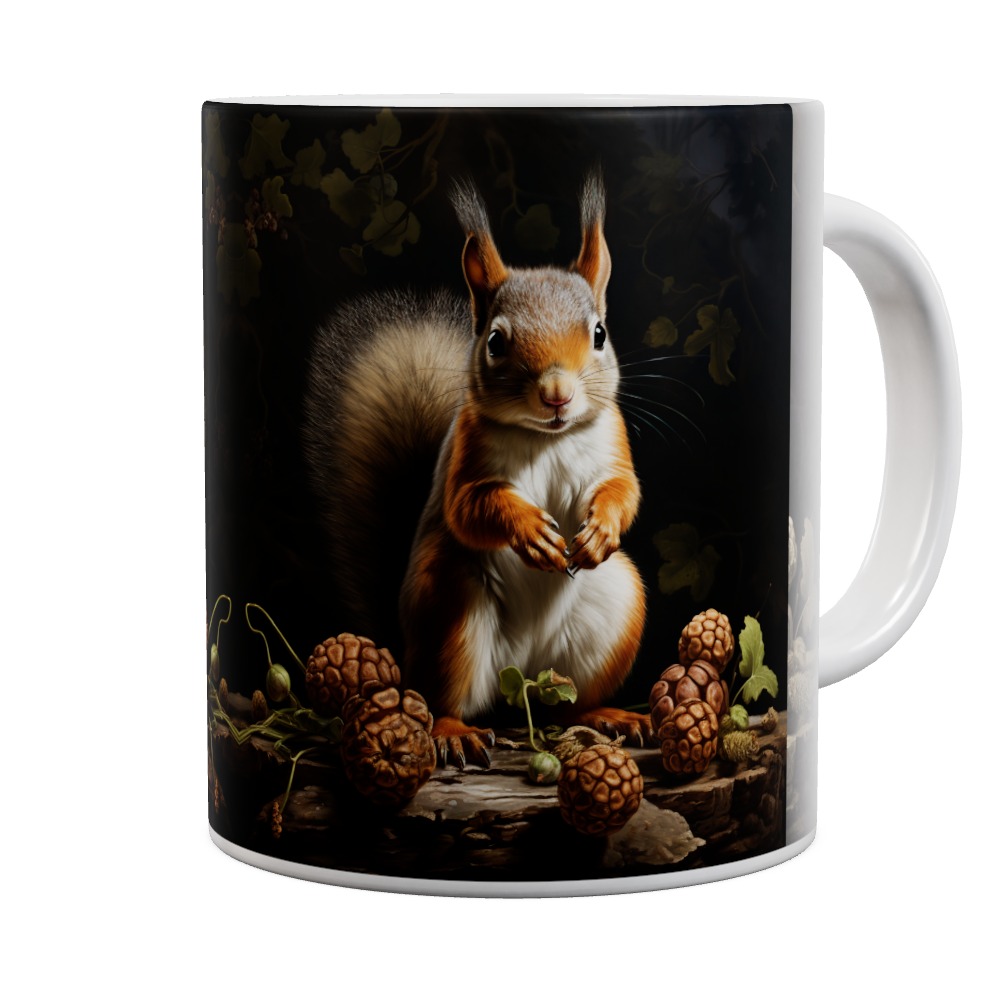 Mug Grey Squirrel With Berries