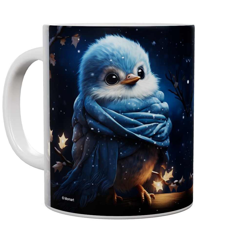 Cute Blue Bird Stars Mug