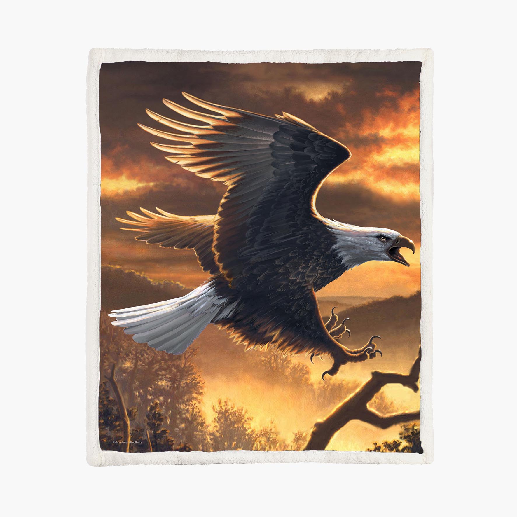 Sunset Bald Eagle - Size L - 150x200cm - Fleece Blanket
