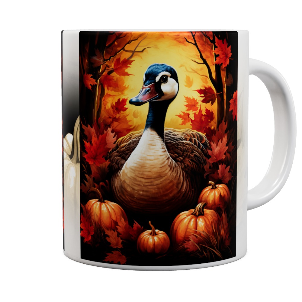 Autumn Pumpkin Goose Mug