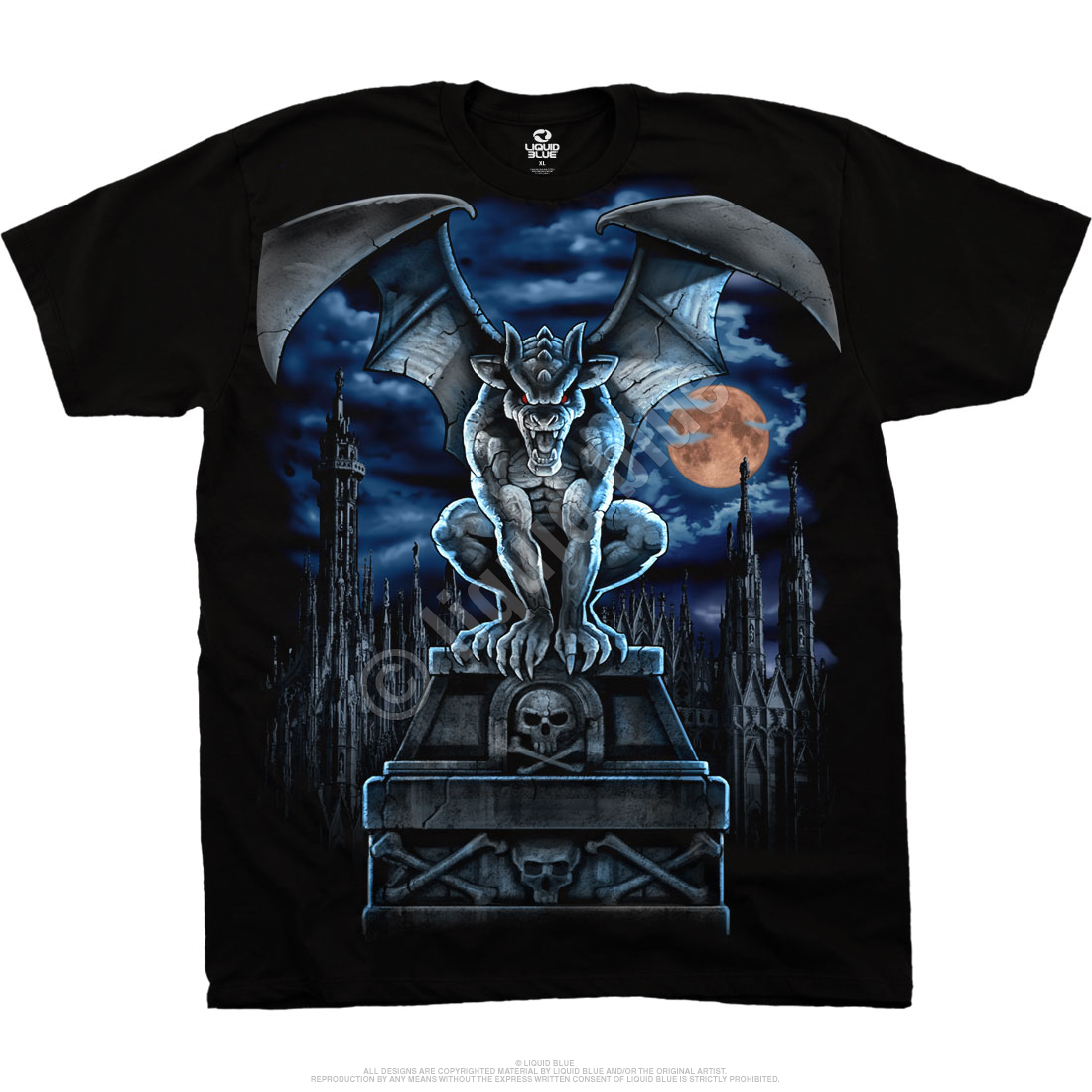Gargoyle Moon Dark Fantasy T-shirt