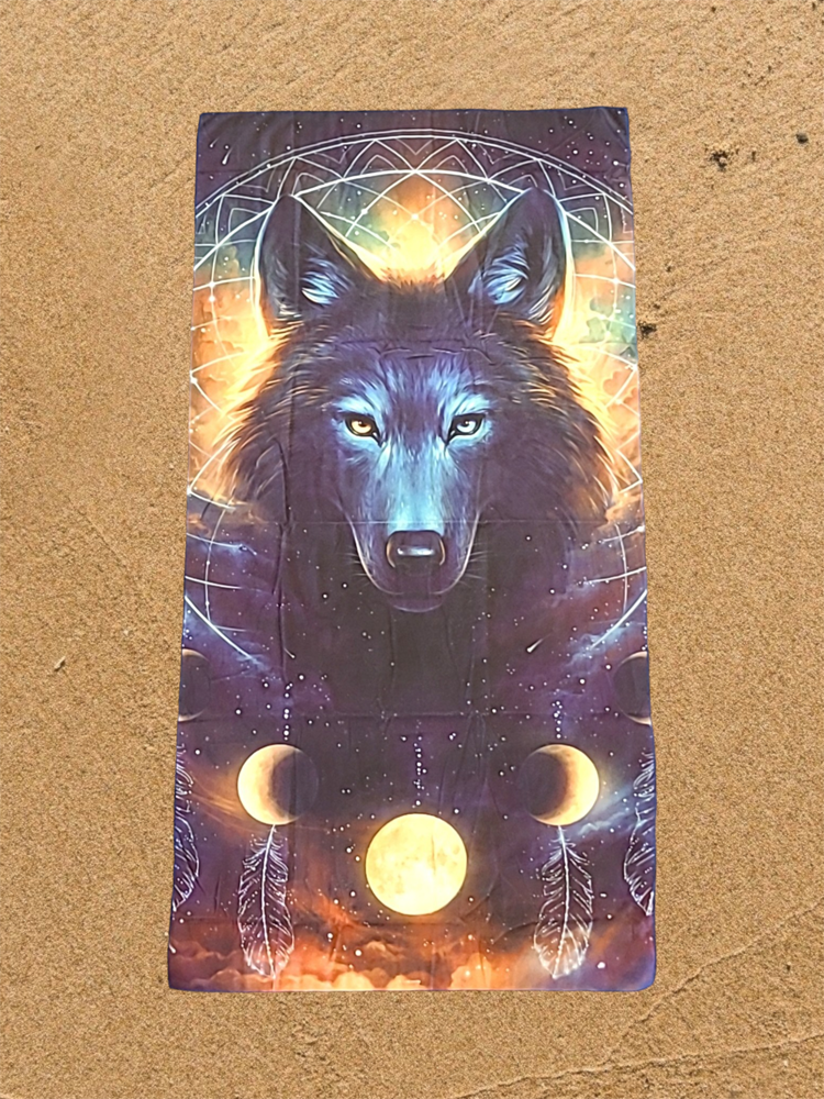 Dreamcatcher Wolf - Beach Towel 90x180cm