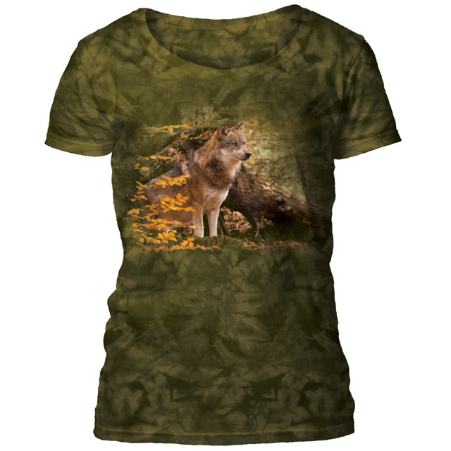 Autumn Grey Wolf Women's Scoop T-shirt