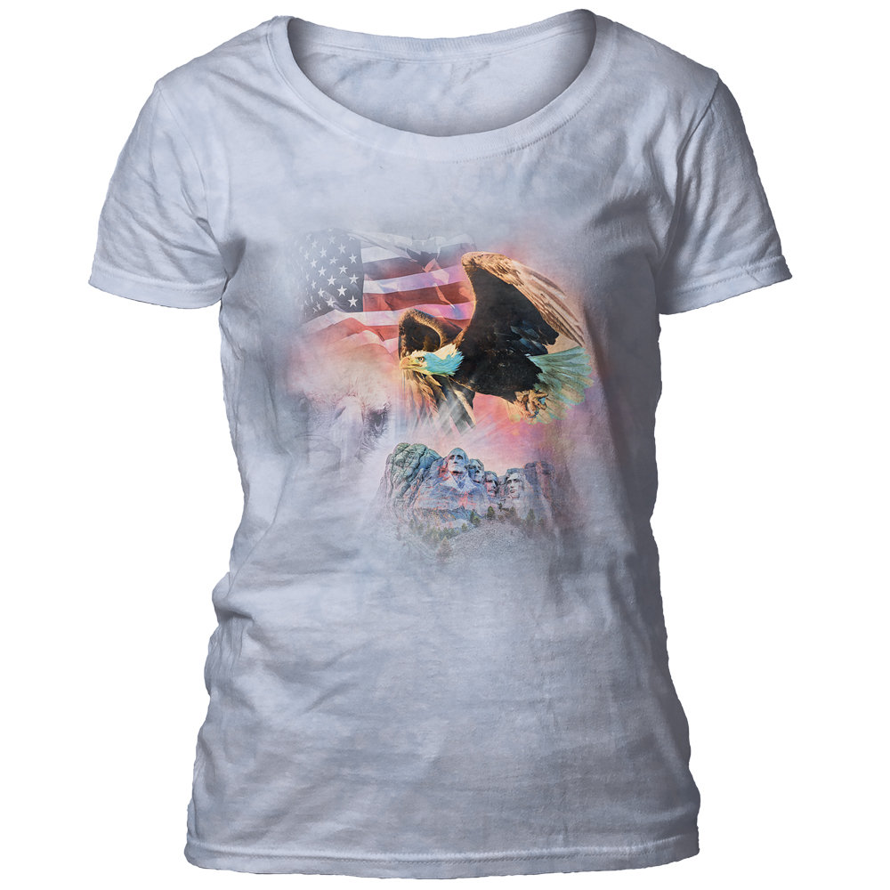 Rushmore Eagle Collage Women's Scoop T-shirt