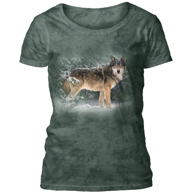 Snowfall Wolf Women's Scoop T-shirt