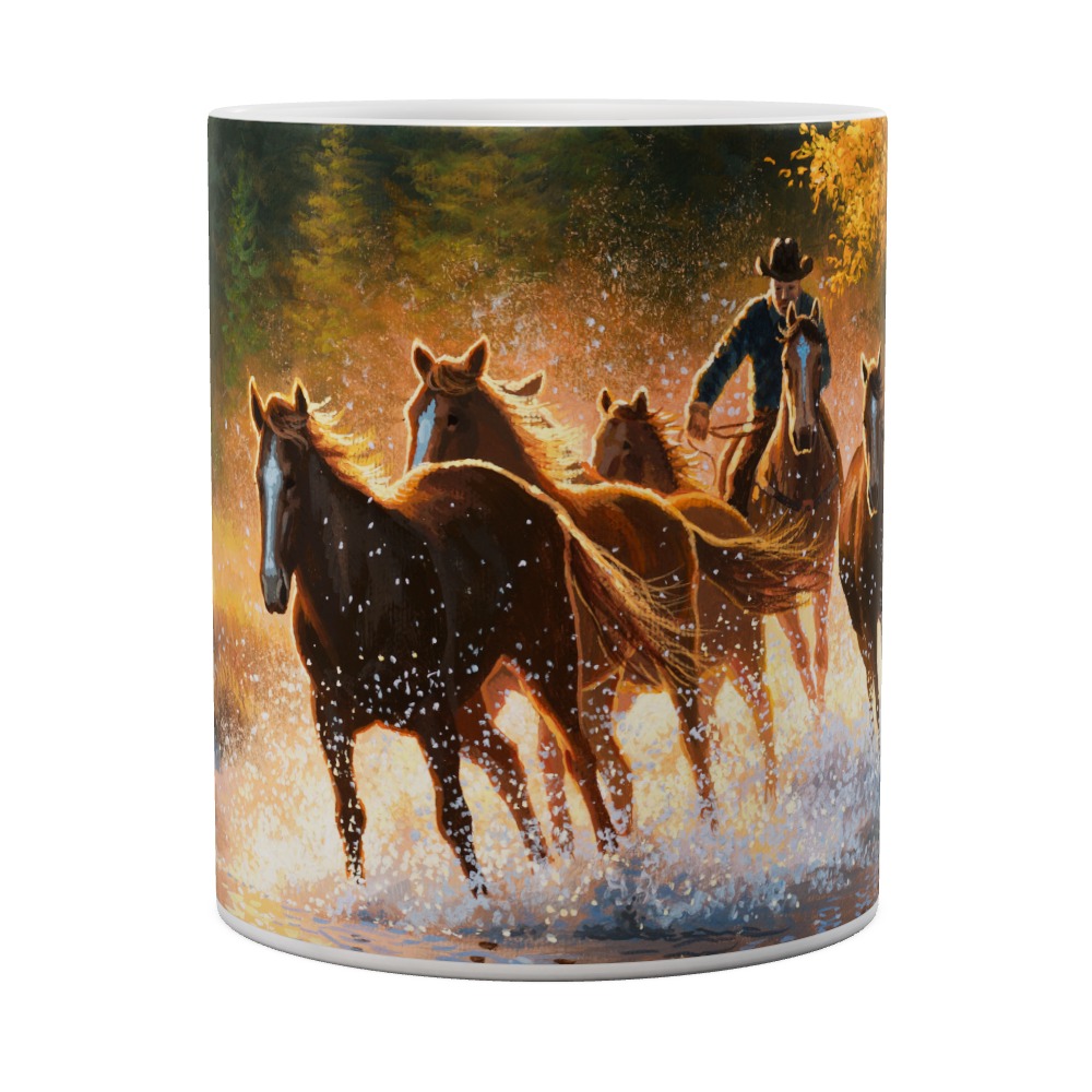 Mug Making Waves - Cowboy And Horses