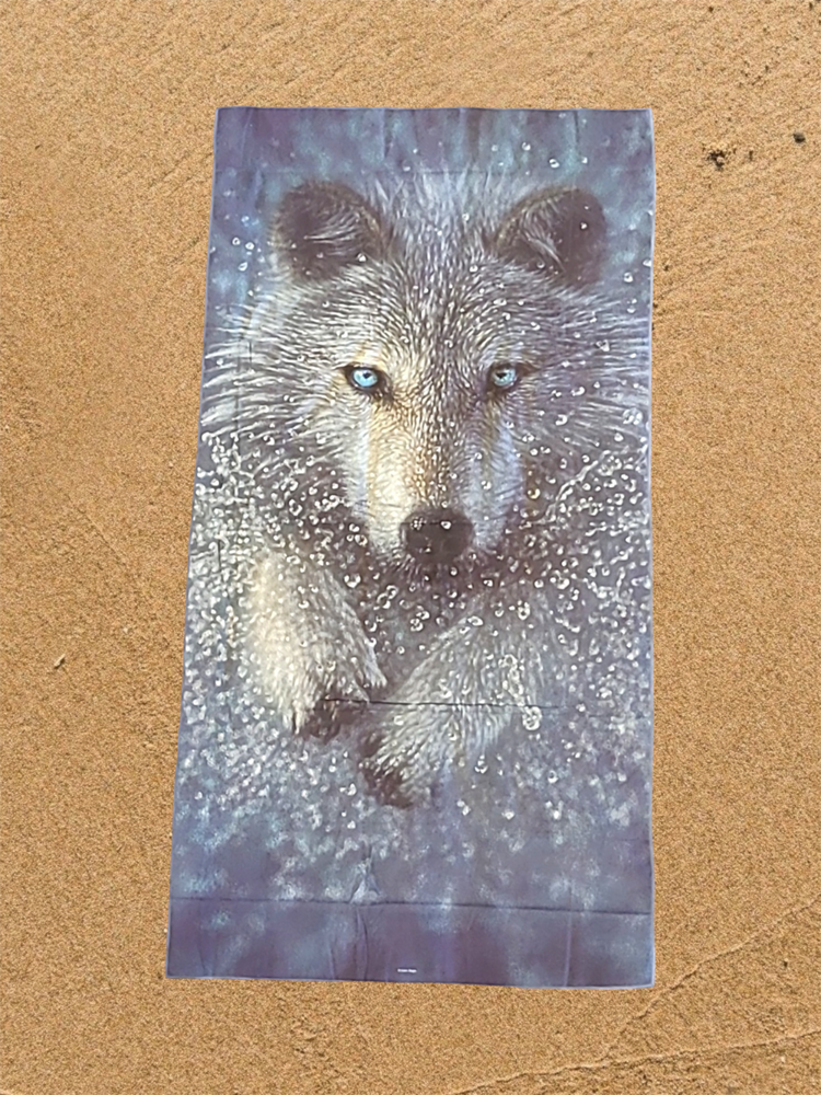 Running Wolf Splash Serviette de plage 90x180cm