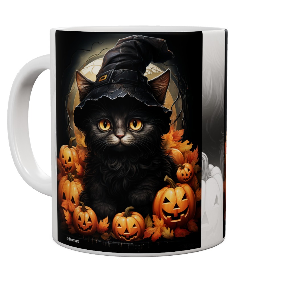 Black Cat Pumpkins Mug