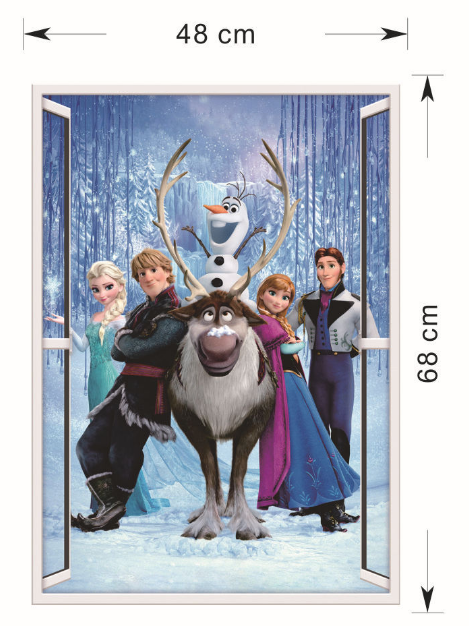 Frozen's Elsa & Crew Muursticker (Verticaal)